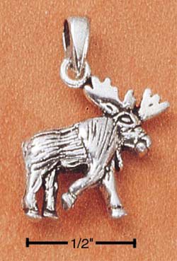 STERLING SILVER JEWELRY SMALL STRUTTING MOOSE CHARM (ch1802)
