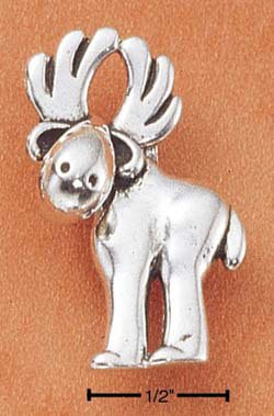 STERLING SILVER JEWELRY WHIMSICAL MOOSE CHARM (ch1803)