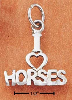 STERLING SILVER JEWELRY "I LOVE HORSES" CHARM (ch1807)