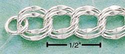 STERLING SILVER 7" DOUBLE BEVELED LINK BRACELET (7MM) (br40)