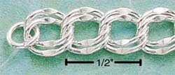 STERLING SILVER 8" DOUBLE BEVELED LINK BRACELET (7MM) (br40a)