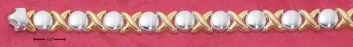 STERLING SILVER JEWELRY TT 7" SMALL HUGS & KISSES BRACELET (br307)