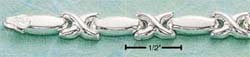 STERLING SILVER JEWELRY 7" 4MM LENTIL W/ KISSES BRACELET (br492)