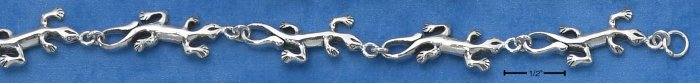 STERLING SILVER JEWELRY 7" GECKO LINK BRACELET (br1023)