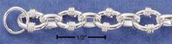 STERLING SILVER 7" OVAL W/BANDS PLUS POLISHED OVAL LINKS BRACELET (br1603)