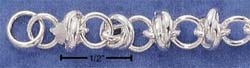STERLING SILVER 7.25" SINGLE ROUND PLUS DOUBLE ROUND LINKS BRACELET (br1604)