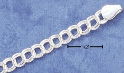 STERLING SILVER JEWELRY 5.5" 060 CHARM LINK BRACELET (br1629)