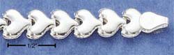 STERLING SILVER JEWELRY 7" PUFF HEART STAMPATO BRACELET (br1686)