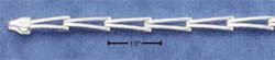 STERLING SILVER JEWELRY 7" ITALIAN THIN DOUBLE V PATTERN BINARO BRACELET (br1705)