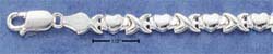 STERLING SILVER JEWELRY 7" 5MM MINI HEART & KISSES BRACELET (br1707)