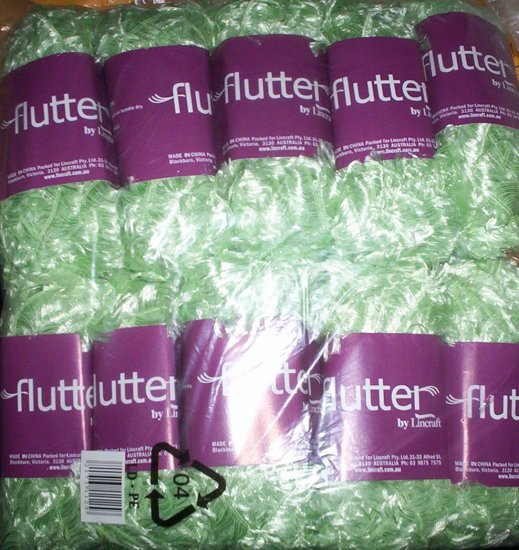 FREEPOST - 10 Skein / balls x 50 gram MINT GREEN FEATHER YARN