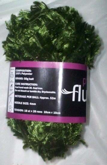 FREEPOST - 10 Skein / balls x 50 gram OLIVE GREEN FEATHER YARN