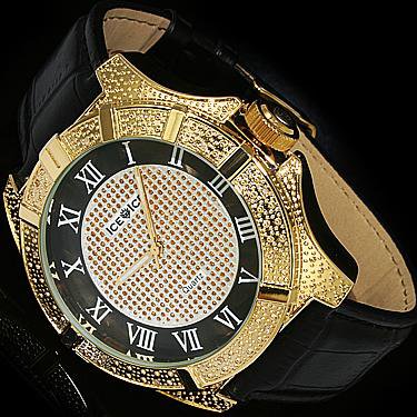 Ice Ice By Icetime 50 MM 10 Diamonds Yellow Gold Watch