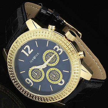 New Ice Ice By Icetime 45 MM10 Diamond Yellow Gold Tone Case
