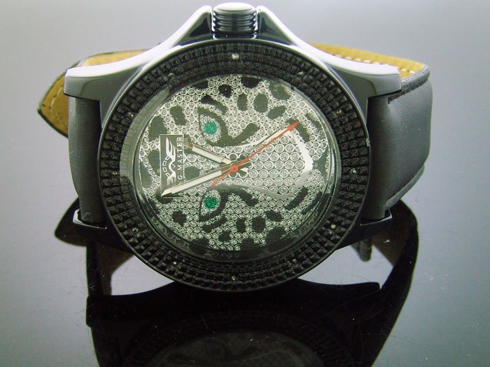 King Master Round 12 Diamond 52 MM Tiger Face Watch