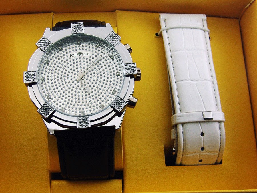 Men's Ice Ice by Icetime Round 8 Genuine Diamond Watch "WOW"