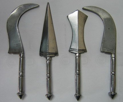 Set of 4 Sarabloh Dumala Shastars (4.5" Size)