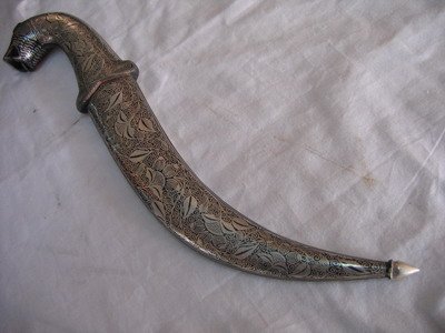 (FREE SHIPPING)13.5" Kirpan with Silver Work