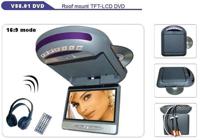 8"SHARP 16:9 Roof Mount TFT-LCD/DVD, Car Roof Mounted Monitors, Car Electronics