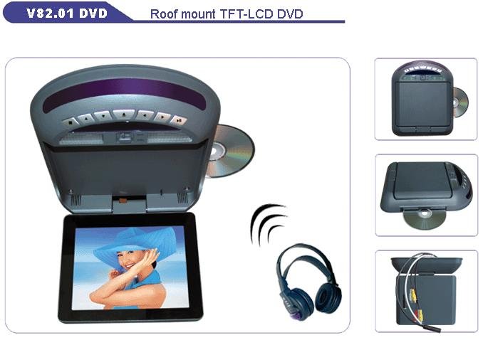 8"SHARP 4:3 Roof Mount TFT-LCD/DVD/TV, Car Roof Mounted Monitors, Car Electronics