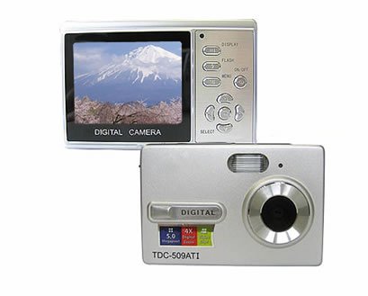 5.0 Mega Pixels Digital Camera with 2.4"LCD (TDC-509AT1), Digital Cameras, Electronics