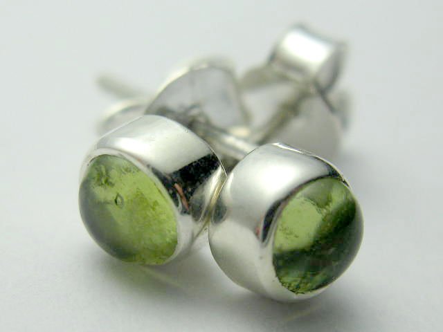 Sterling Silver Genuine Natural Peridot Studs