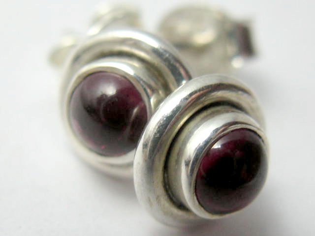 Sterling Silver Genuine Garnet Studs