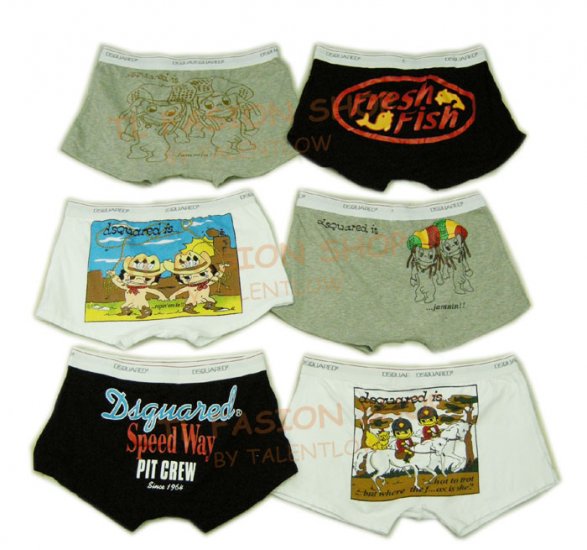 Lot of 6 pcs 09 DSQUARED D2 Man's boxers/briefs Underwear pack No 21
