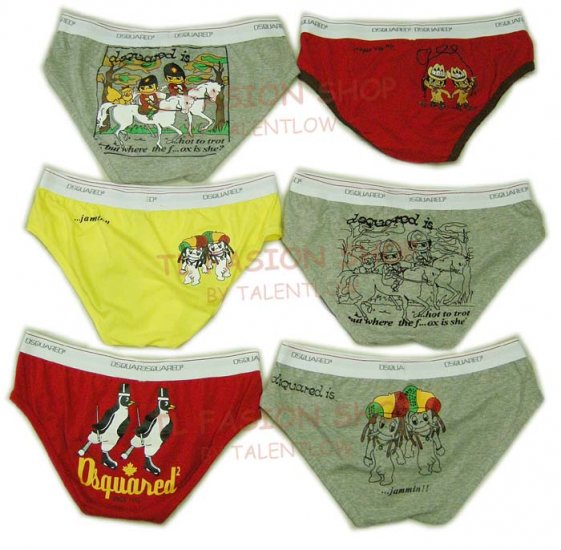 Lot of 6 pcs 09 DSQUARED D2 Man's boxers/briefs Underwear pack No 24