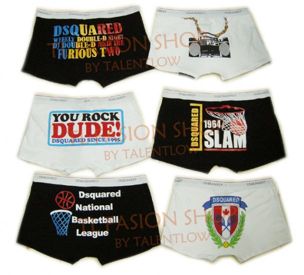 Lot of 6 pcs 09 DSQUARED D2 Man's boxers/briefs Underwear pack No 34