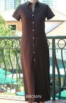 Short Sleeved Button Front Linen Dress