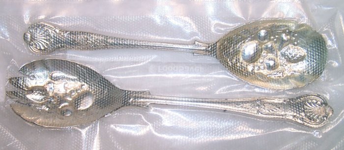 EPS A1 Sheffield Salad Server Set, Fruit and Vegetable motif