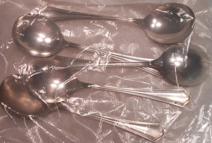 5 Gumbo Spoons silverplate by Oneida Community