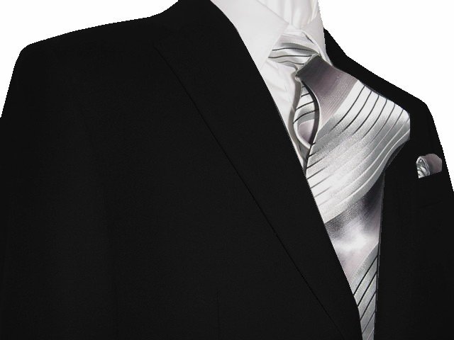 36S Mantoni 2-pc Men's Suit Solid Black Wool 2 Button Flat Front Pants Free Hem-up & Tie Size 36S