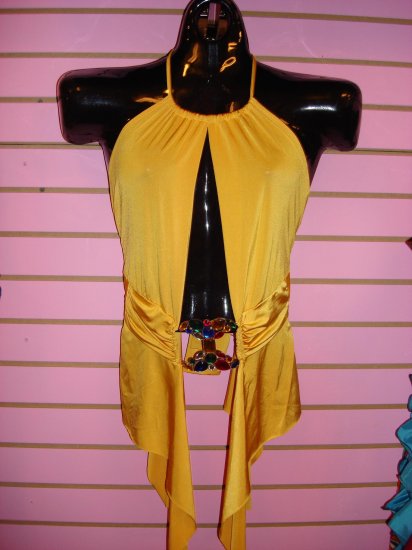 SEXY YELLOW CLUBBING TOP SIZE SMALL 2 - 4