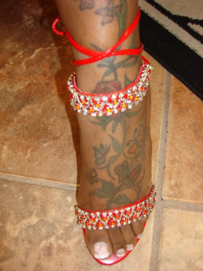 Hot Red Rhinestone Sandal size 8