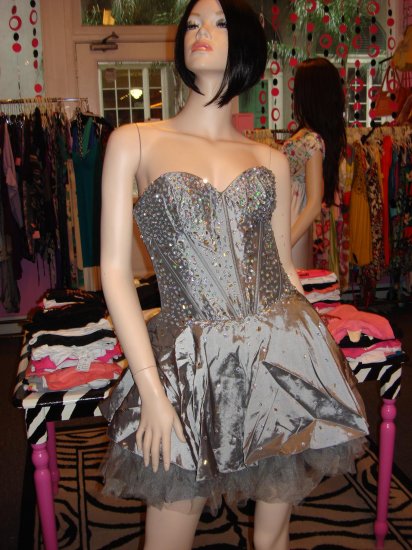 Silver Beaded Tutu dress S 2-4