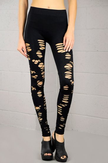 Sexy Black Leggings with Cutouts