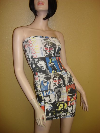 Cartoon Multi Print Tube dress Size Large