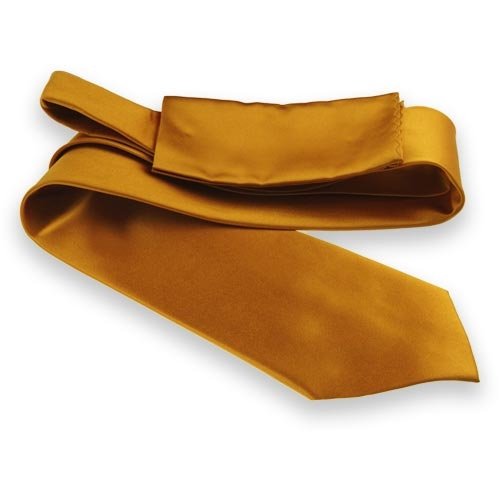 Gold Bar Solid Color Necktie and Pocket Square Set