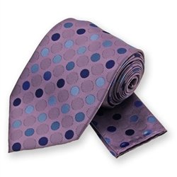 Purple Dots Tie and Pocket Square Set