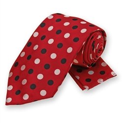 Red Dots Tie and Pocket Square Set