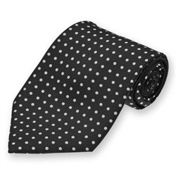 Black Newport Dotted Silk Tie