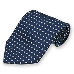 Navy Blue Newport Dotted Silk Tie