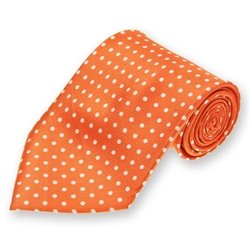 Orange Newport Dotted Silk Tie