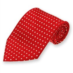Red Newport Dotted Silk Tie