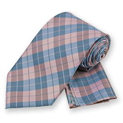Pink Garden Plaid Tie and Pocket Square Set