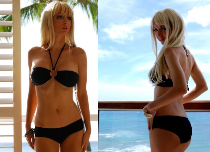 *L* Black Brazilian Bandeau Bikini Set *NWT Large *Resort Style* Swimsuit Swimwear