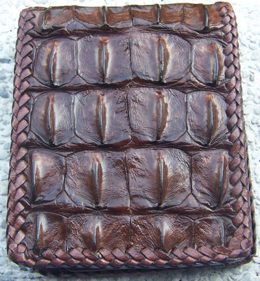 100% Genuine Chocolate Backbone Crocodile skin wallet