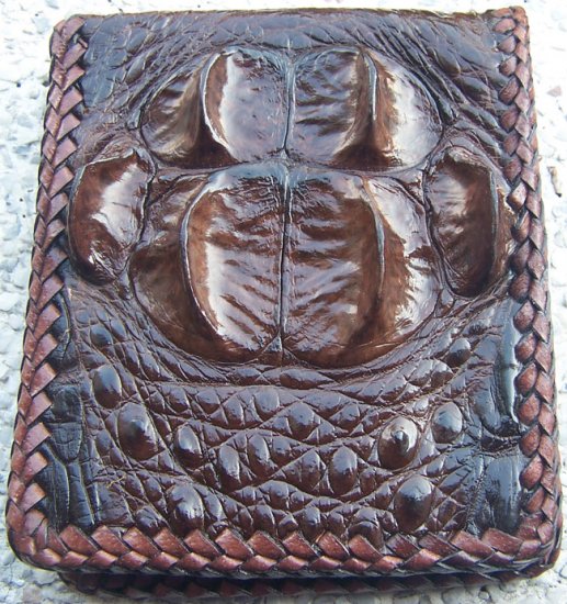 100% Genuine Chocolate Hornback Crocodile skin wallet